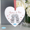 Personalised Me to You Couples Wooden Heart Decoration
