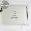 Personalised Hardback Guest Book & Pen Hearts Design