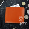 Personalised Football Tan Leather Wallet