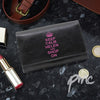 Personalised Keep Calm Black Leather Purse