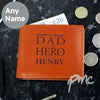 Personalised My Dad is My Hero Tan Leather Wallet