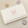 Personalised Initial Cream Leather Purse