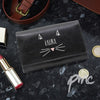 Personalised Cat Features Black Purse