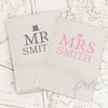 Personalised Mr & Mrs Top Hat Cream Passport Holders