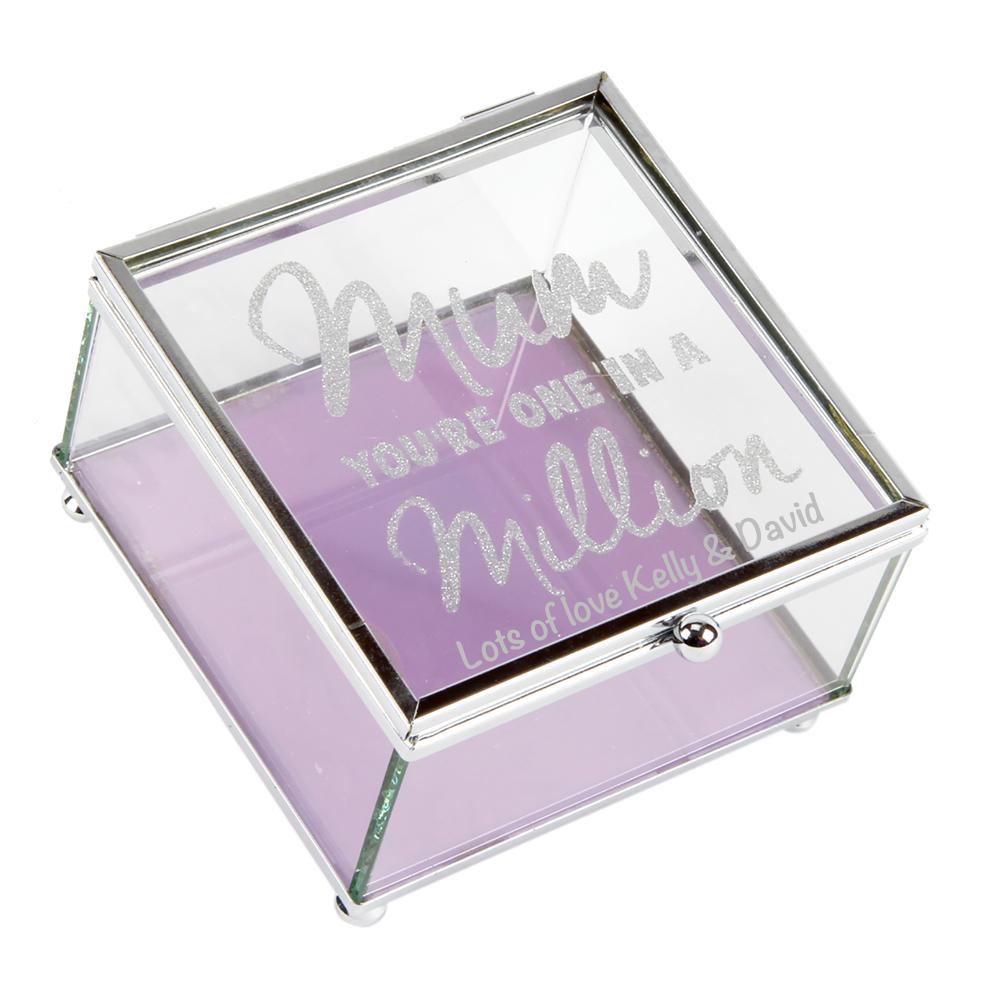 Personalised Lasting Memories' Glass Trinket Box Mum In A Million